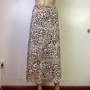Current Air Animal Leopard Print Midi Skirt - XS